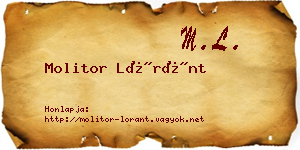 Molitor Lóránt névjegykártya